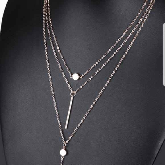 Multilayer Long Golden necklace - Picture 2 of 5